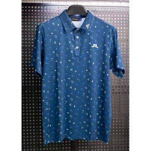 J/Lindeberg golf shirt 3 colors white charcoal blue green with gentle patterns