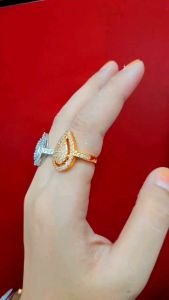 Cincin Xuping Model Oval Permata Elegan Dilapisi Emas 18k