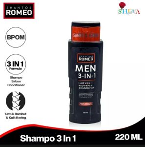 SHANTOS ROMEO Shampo- Sabun Cair Pria 1Lt Men 3 In 1 Hair - Body Wash - Conditioner Perawatan Rambut HOL