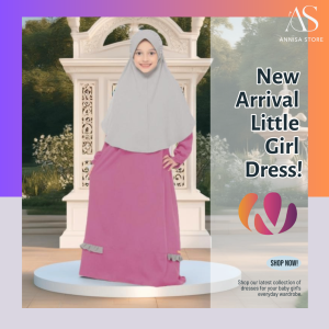 BAJU DRESS ANAK CEWEK BABY GIRLS UMUR 1 TAHUN NIBRAS NSAP 69 PLUM / GAMIS SET HIJAB ANAK DAILY OUTFIT FRESH & CUTE