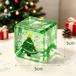 MUNCHX Chủ đề Giáng sinh Đồ chơi hình khối có thể bóp. 5cm Có thể  giãn. Đồ chơi giảm căng thẳng Vui vẻ Giảm căng thẳng Đồ chơi bóp khối trong suốt Quà tặng tiệc
