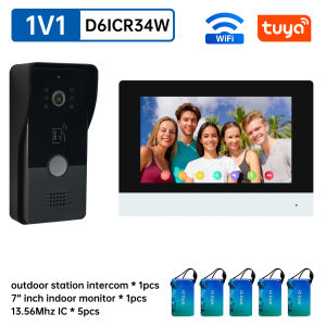 Anlian Video intercom Doorbell Camera 2 Wire 7" Touch LCD Screen 1080P Motion Record RFID Unlock Night Vision Tuya Smart For House D6