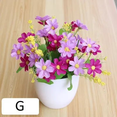 DRPT18 PT19 Pot Tanaman Hias Bunga Hias Plastik Ornamen Pot Bonsai Artificial Flower Decoration