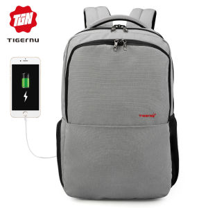 Tigernu 3259 Waterproof Backpack with USB Port Students Casual Fashion Multifunctional Anti-theft Bag Men Teens School Travel Knapsack Fit 15.6’’ Laptop