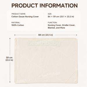 Breathable Nursing Cover 4‑in‑1 Cotton Muslin 360° Privacy Breastfeeding Cover Baby Blanket Mom Gift