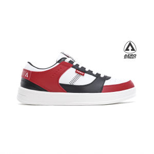 Aerostreet 37-44 Hoops Low 2.0 Putih Merah Hitam - Sepatu Sneakers Casual