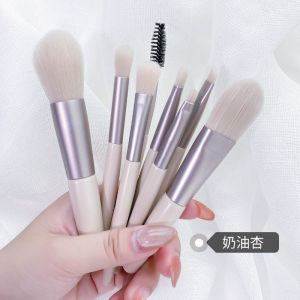 Bộ Cọ Trang Điểm 8 Cây Vintage Siêu Cute Trong Túi Zip Cọ Trang Điểm Chuyên Nghiệp Siêu Mềm