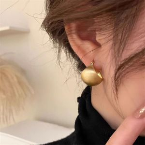 DSFCY Cool Temperament Personality U Shaped Trendy Fashion Jewelry Girl Gift Round Ball Brushed Metal Women Frosted Earrings Korean Style Earrings Stud Earrings Ear Buckles
