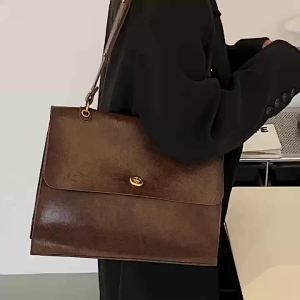 Túi xách nữ phong bì Hàn Quốc thu đông khóa cài túi xách tay thiết kế retro dễ phối đồ túi tote đeo vai cỡ lớn phong cách casual thời thượng.
