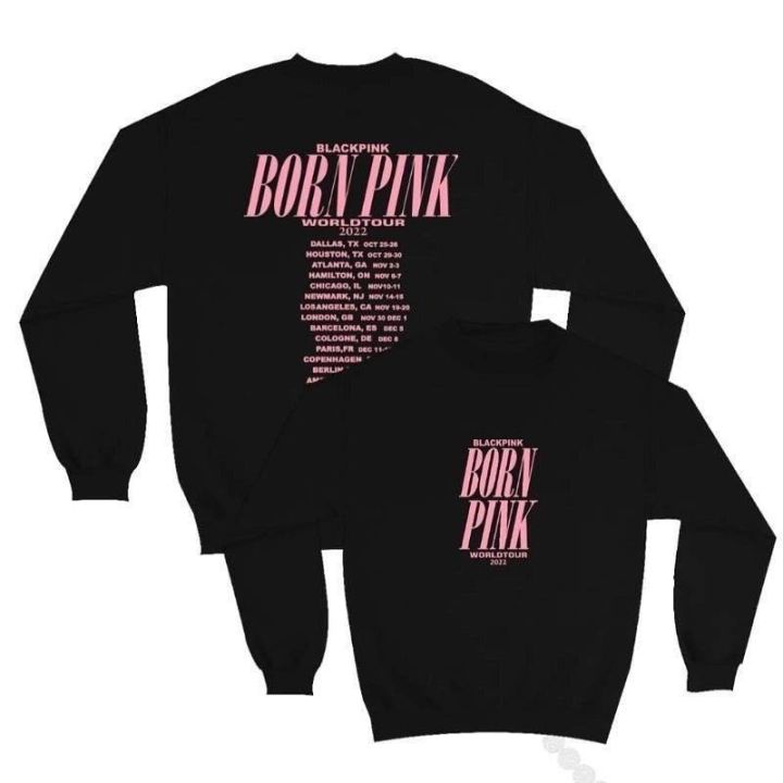 Cute BLACKPINK Sweater Long Sleeve BORN PINK World Tour Tops Casual Pullover Sweatshirt Hoody Plus Size Lazada