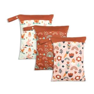 Cho bé khô ráo Túi ướt tã tái sử dụng được túi túi đồ đựng tã không thấm nước cho trẻ sơ sinh tã trẻ em giặt được lưu trữ túi 3 cái