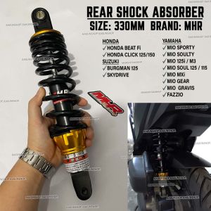 Rear Shock Absorber 330mm 1 PC Mio Click Beat Burgman Gear Gravis BLACK MHR BRAND