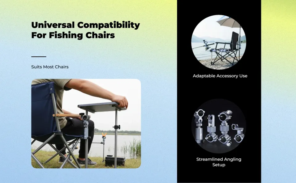 Fishing Chair Accessories, lightweight Aluminum Alloy Rod Holder Set,  Adjustable Universal Bracket, Portable Outdoor Use | Lazada PH
