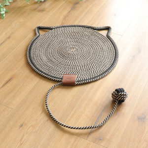 YOUYITIAOYU 40/60/80CM Cat Scratcher Hand Woven Large Wear-Resistant Cat Scratching Mat Pet Playing Sleeping Bed