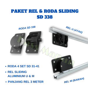 Paket Rel Roda Lemari Geser Sliding SD 338 Huben FULL