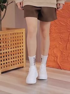 [Free Shipping] Genuine Leather Thick-Soled White Sneakers For Women 2025 New Style Athletic Shoes Chic White Sneakers Height-Increasing Versatile Sneakers For Petite Women