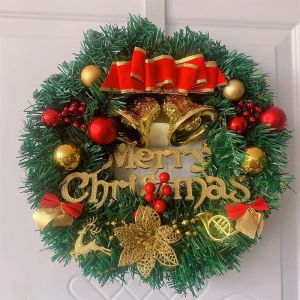 40cm*40cm Christmas Wreath Door Decorations Tree Door X-mas Decors Santa Claus Pasko Xmas for Home Party