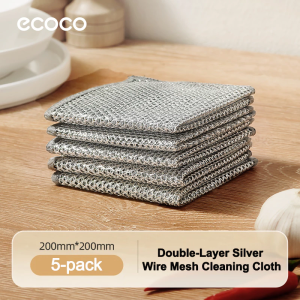 Ecoco Wire Cleaning Cloth Dishwashing Scrubber Non-Scratch Wire Mesh Dishcloth Oil-repellent Efficient Cleaning