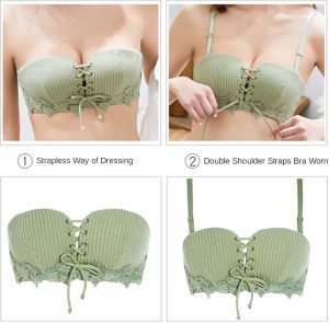 MOMO Womens Front Buckle Wireless Bra Front Clasped Seamless Bra Push Up Bra Non-slip Top Panties Set