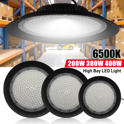 [In stock]200W 300W 500W LED High Bay Light High Brightness Industrial Lighting 6500K Workshop Warehouse Garage LED UFO Lamp AC220V