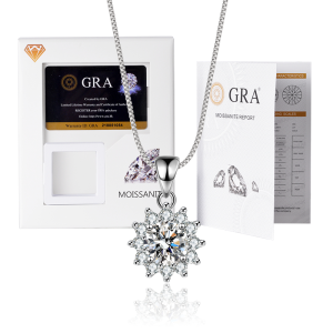LOVETIA Kalung Imut-imut Rantai klavikula Moissanite s925 Perak Sertifikat GRA SMT007