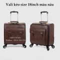 Vali du lịch Size 18 inch - Vali kéo thời trang chất liệu da cao cấp có khóa bảo mật và ngăn chống sốc máy tính. 