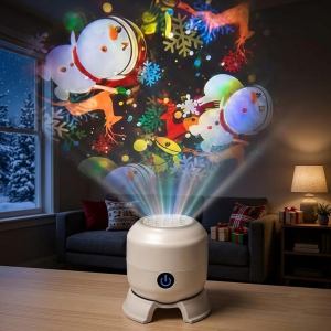 ECILY🔥Rechargeable🔥 LED Starry Sky Ocean Projector Night Light 360 Rotating Dynamic USB Portable Christmas New Year Birthday Gift for Bedroom Living Room
