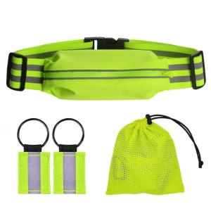 Multiurpose Elastic Fitness Belt with Reflective Strips and Detachable Accessories Suitable for Cycling Convenience