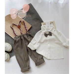 Set sơ mi công tử bé trai Hàn Quốc 10-18kg Củ khoai tây shop chất đũi mềm mịn phong cách sành điệu cho bé