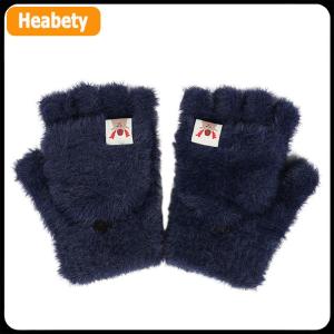 【2-3 ngày giao hàng】 Mùa đông phụ nữ nửa ngón tay Flip-Top Găng Tay sinh viên dễ thương Cô gái phim hoạt hình ấm áp thoải mái mềm mại phong cách dày đan găng tay