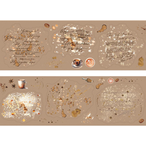 Vintage Coffee Stain Sticker PET Sticker 6cm Background Decorative Tape Scrapbooking Tape for Notebook Journal Planner