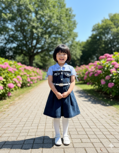 Rania Dress Jeans Salur Free Belt Anak Perempuan Usia 3-8 Tahun / Dress Jeans Terbaru Anak Kekinian / Midi Dress Salur Anak Perempuan