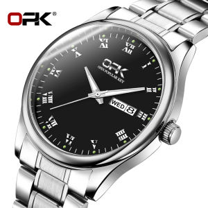 OPK Waterproof Mens Watch On Sale Original Dual Calendar Luminous Stainless Steel Digital Watch for Men