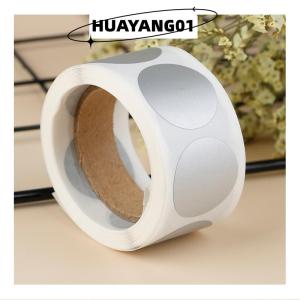 HUAYANG01 [2023 new HOT FASHION] lazlook สติกเกอร์สีเงินทรงกลมลอกออกได้จำนวน300ชิ้นสติกเกอร์ติดป้ายสำหรับขูดขนาด1นิ้ว