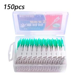 150PCS/box Oral Care Silicone Interdental Brushes Soft Dental Cleaning Brush Plastic Single-headed Floss