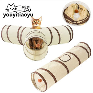 YOUYITIAOYU Pet Tunnel Toy Foldable Breathable Cat Teaser Tube Toy Cat Tunnel Tent Mainan Kucing Terowong