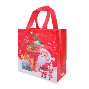 [Ship From Manila] 5Pcs Merry Christmas Gifts Bags Thickened Non-woven Fabric Xmas Printed Tote Bag New Year Shopping Bag Handbag Santa Claus Snowman Elk Printed Gift Packaging Bag