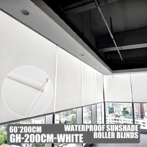 100% Blackout Korean Blinds Venetians Duo Roller Blinds Curtain Size 60-180x200cm for Office Home Bathroom