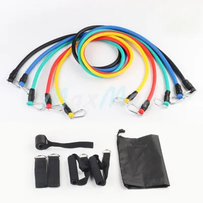11 In 1 Set Pro Resistance Band Set Fitness Alat Olahraga Chest Shoulder Fitness Gym Stretching Pilates Yoga