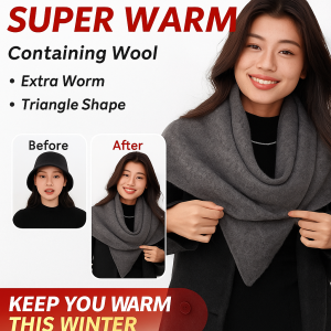 Wool Triangle Scarf for Women Warm and Large