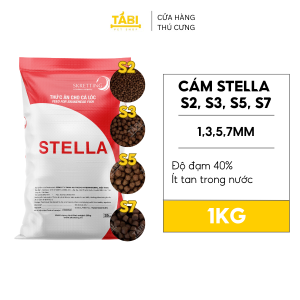 1KG Cám STELLA S2S3S5S7 40% Đạm Nổi Cho Cá Koi Cá Lóc... - Thức Ăn Cá Koi Tanh Kích Ăn Cho Cá