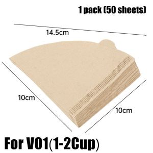 100pcs Coffee Paper Filter For Coffee Hand-poured Coffee Filter Drip Fan Aeropress Filter