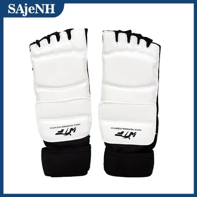 SAjeNH Taekwondo Leather Foot Gloves Sparring Karate Ankle Protector Guard Gear Boxing Martial Arts Foot Guard Sock Adult Kid