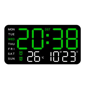 Elegant Digital Bedside Alarm Clock with Temperature Date and Time Display for Home and Workspaces in Black Color