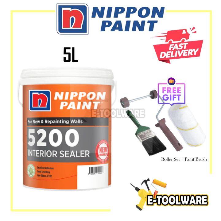 5L Nippon Paint 5200 Interior Wall Sealer Undercoat | Lazada