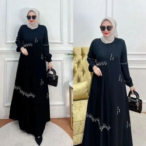 Windy Maxy Dress Gamis Wanita Aplikasi Payet Mutiara Pakaian Muslimah Cerutty Babydoll Premium Kekinian 2023