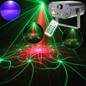 ESHINY T121 Remote Mini R&G Laser 18 Patterns Projector Remote Blue Led Club Bar DJ Dance Shop Holiday Disco Family Party Effect Lighting Light Show