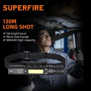 SUPERFIRE Multifunctional Flashlight Rechargeable 90 Degree Twist Rotary Work Lamp Multimode Lighting LED Torch With Magnet G19