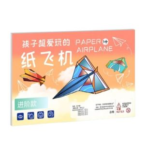 SKINJOY Montessori Handmade Airplane Origami Art Learning Paper Airplane Origami Set Colored Papers Stem Science Kit Cartoon Versatile Paper Aircraft Toy Kids Toddlers Children