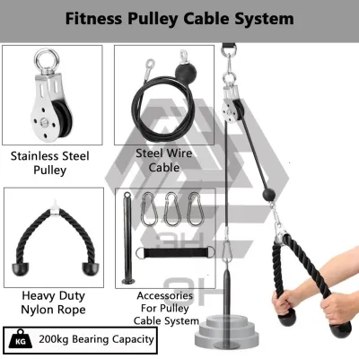 3H Sistem Kabel Pulley DIY Senaman | Tricep Rope Home Workout | Pulley Cable System DIY Home Workout